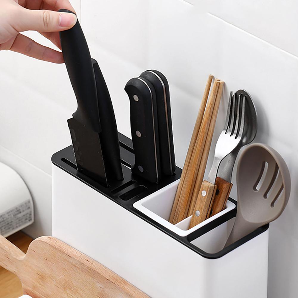 Compact Plastic Knife and Tableware Storage Rack