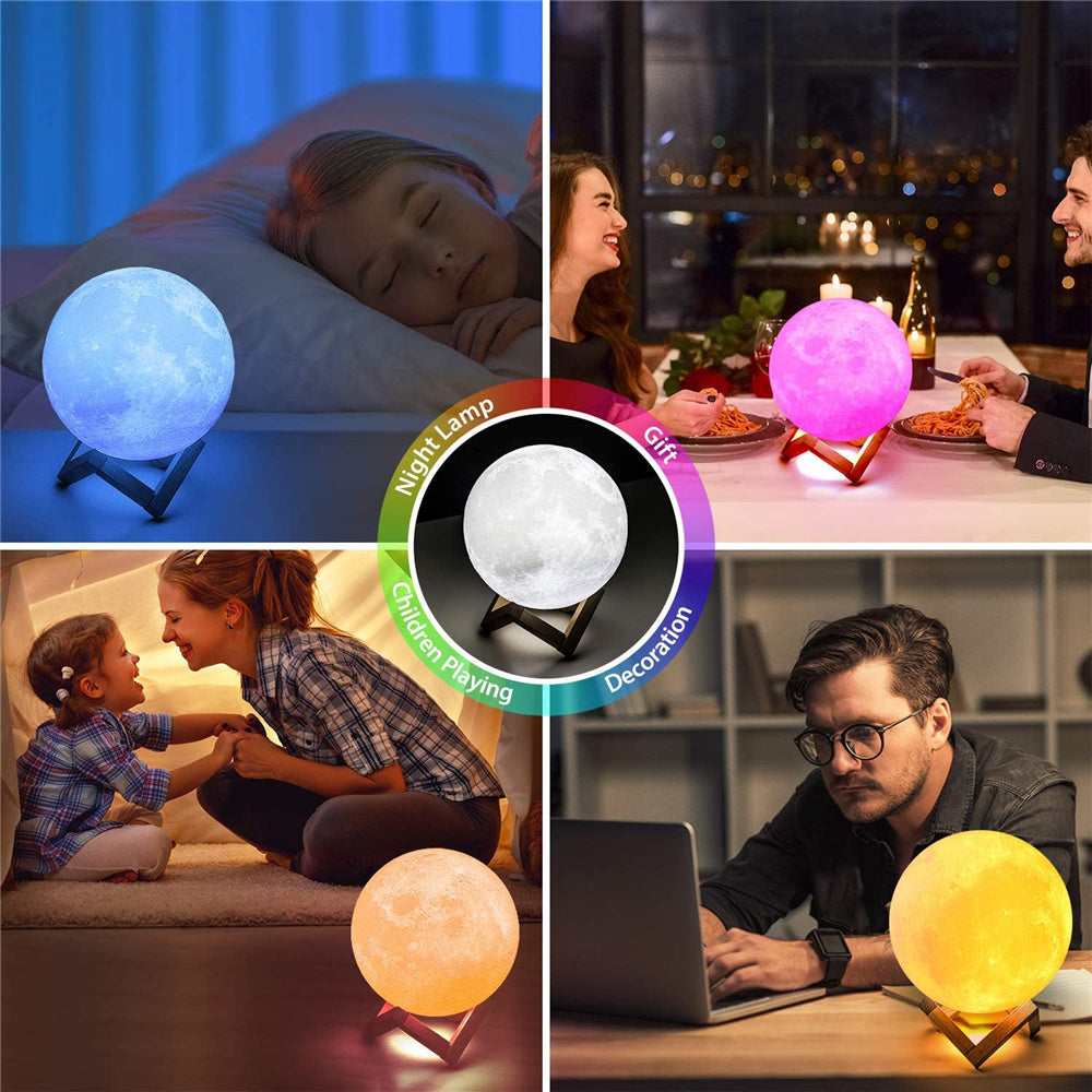 Rechargeable LED 3D Moon Lamp