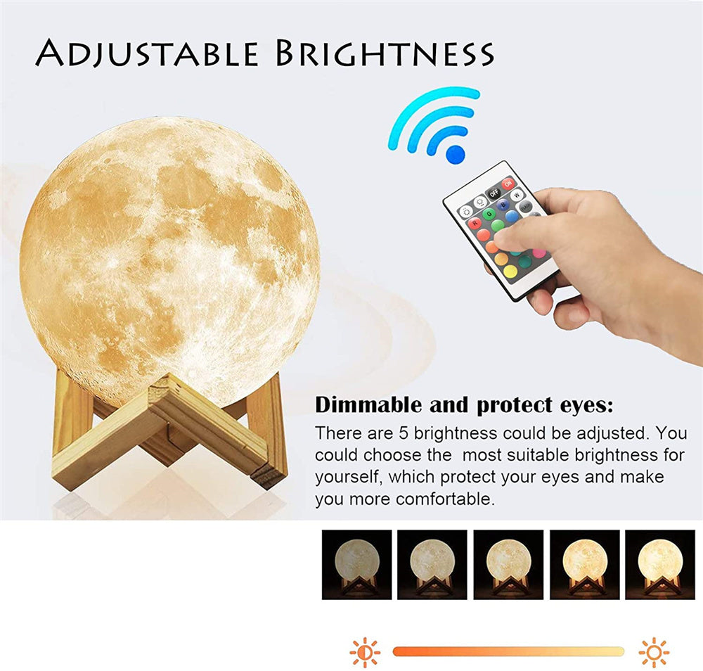 Rechargeable LED 3D Moon Lamp