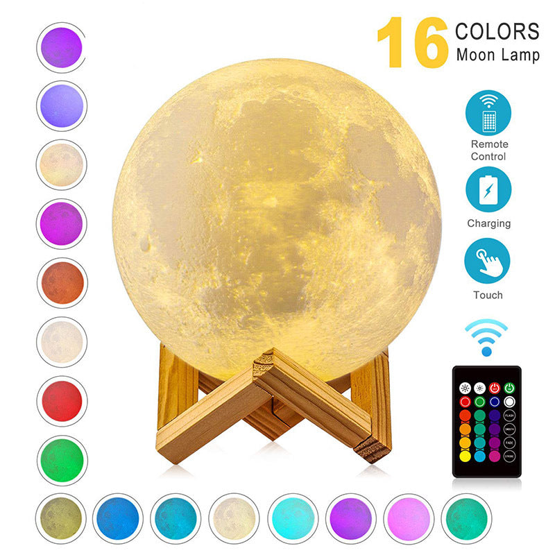 Rechargeable LED 3D Moon Lamp