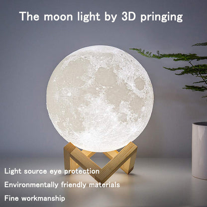 Rechargeable LED 3D Moon Lamp