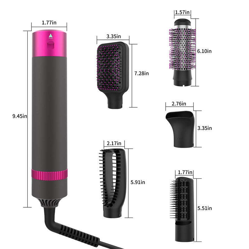 5-in-1 Professional Hair Dryer and Straightening Brush