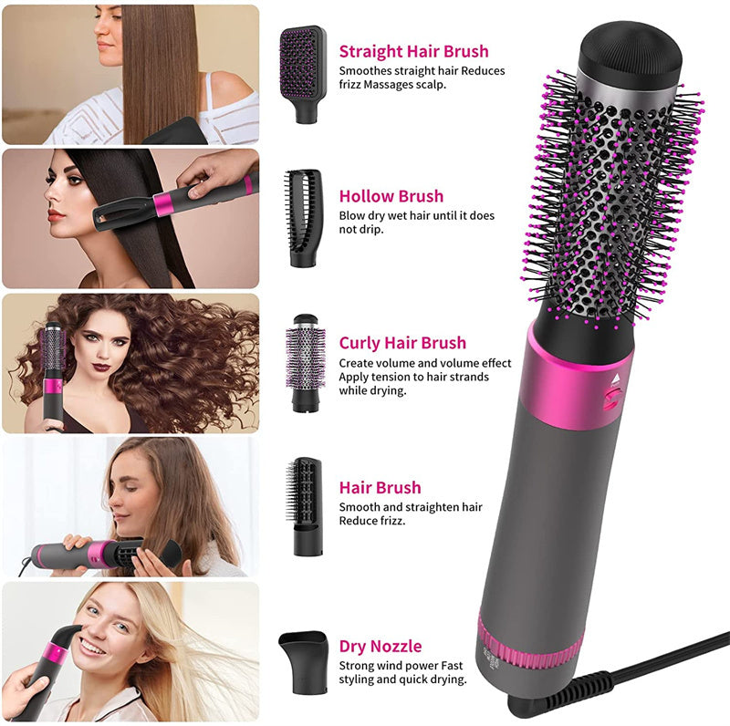 5-in-1 Professional Hair Dryer and Straightening Brush